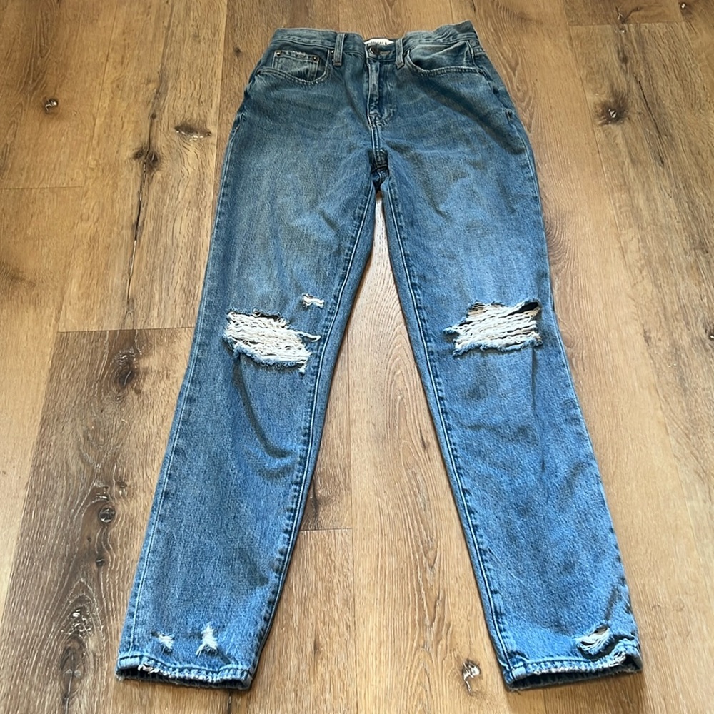 Pistola Straight Leg Distressed Jean Size 25